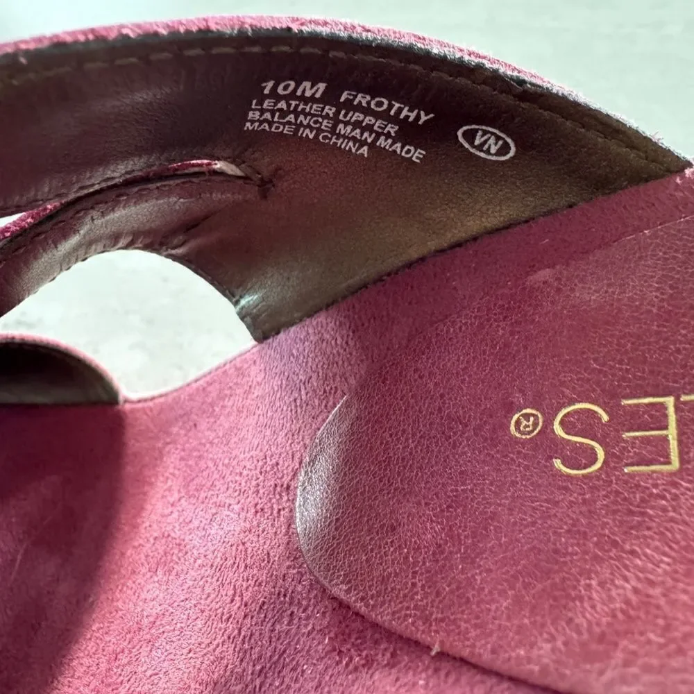 Women's Aerosoles Pink Frothy Open Toe Sandals 10 M